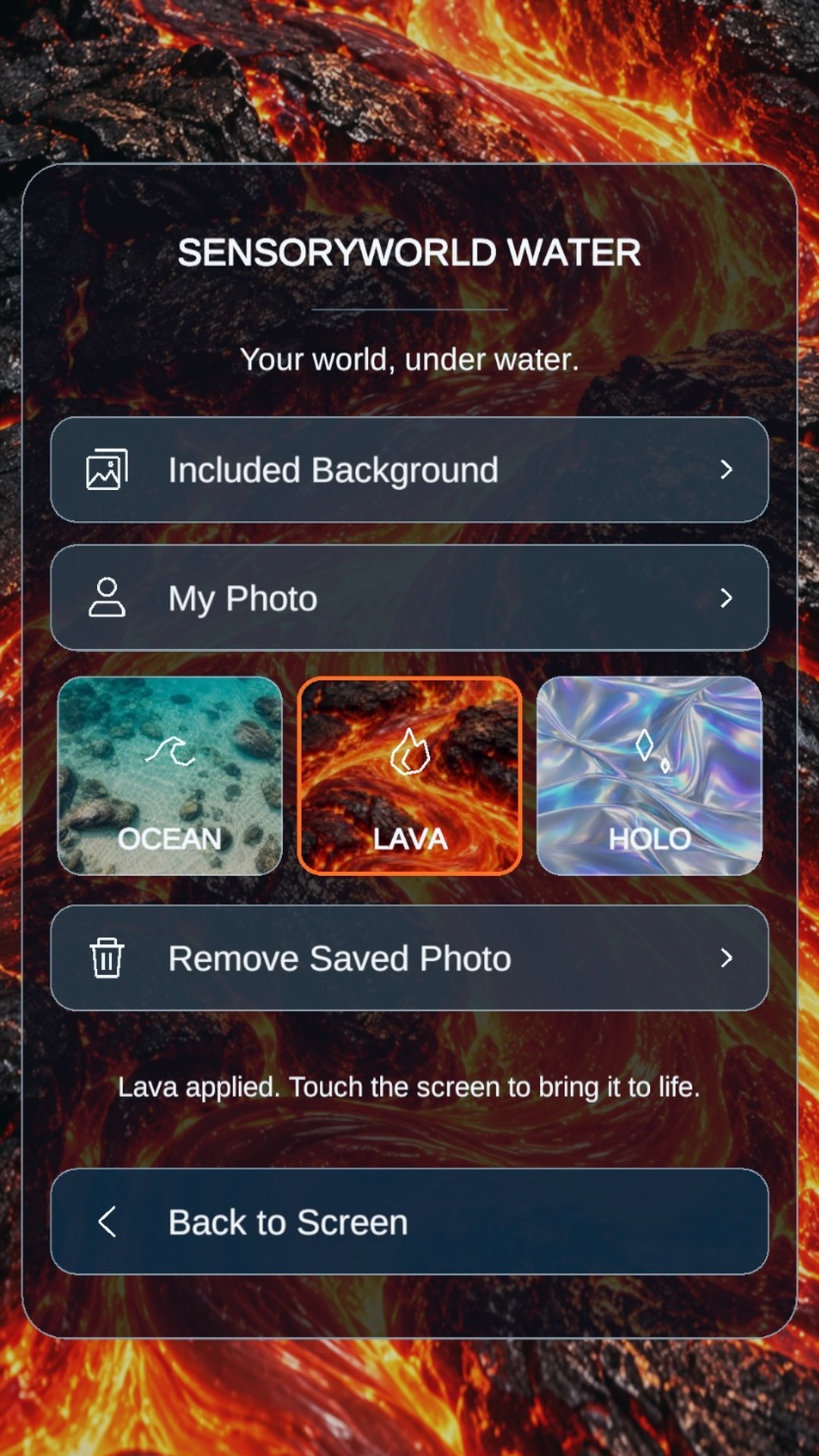 LAVA supplied WATER promotional artwork
